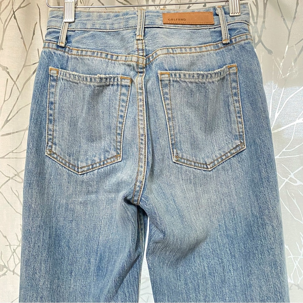 GRLFRND wish you would MICA high waisted distressed straight leg BLUE JEANS - Picture 8 of 15